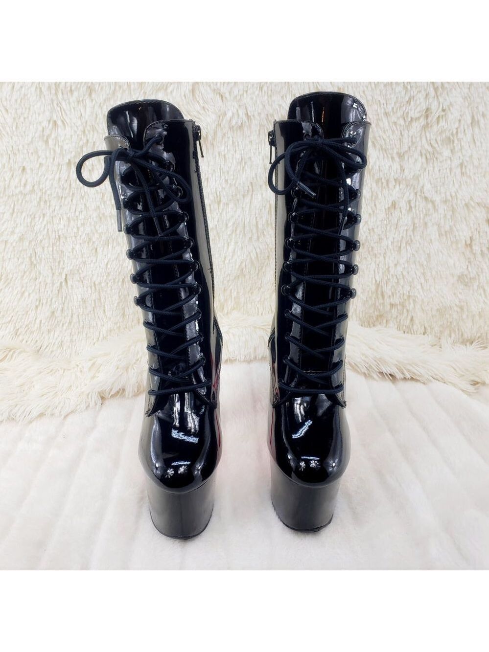 Sky 1020TT Black Patent High Heel Ankle Boots - Picture 11 of 14